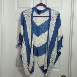 Blue and white shrug
